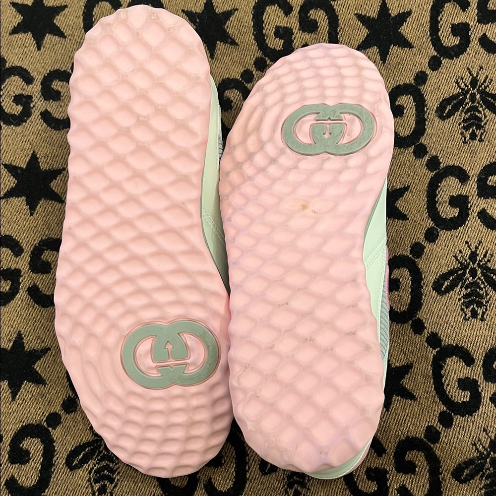 Gucci Pink and Gray Mac 80 Lace-Up Sneakers - Picture 7 of 11